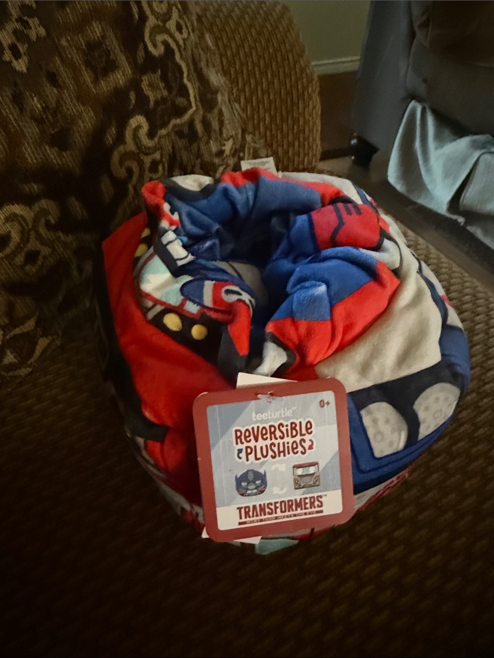 Reversible Plushies Kids transformer  - Red & Blue